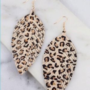Leopard leather earrings